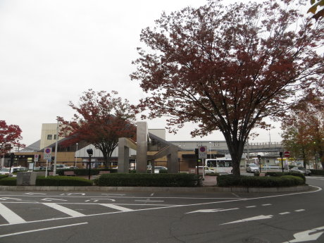 駅前の街路樹も紅葉