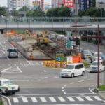 高崎駅東口ではペデストリアンデッキ工事