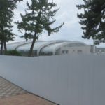 プール建て替え工事のそばには